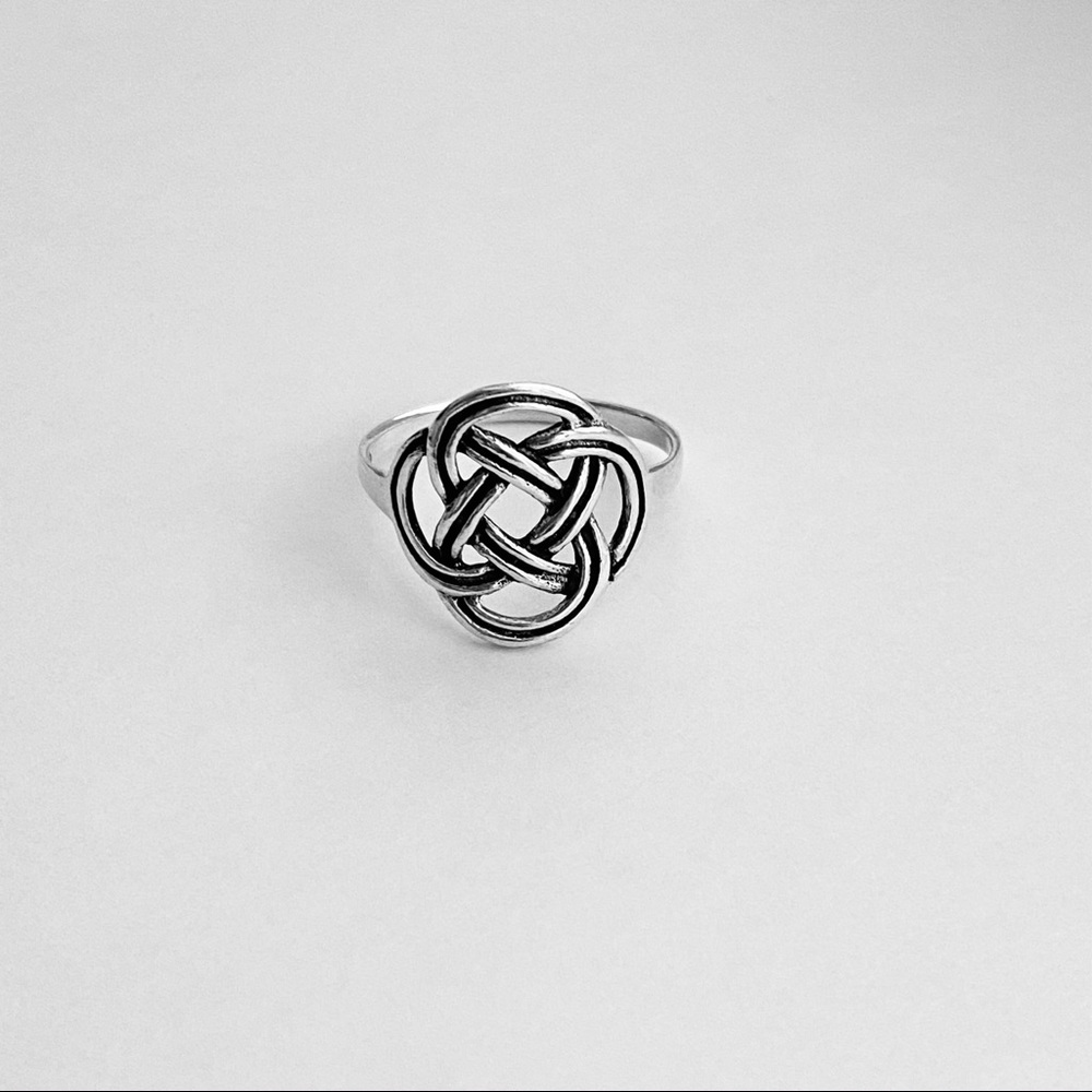 Sterling Silver Round Thin Celtic Ring, Endless K… - image 3